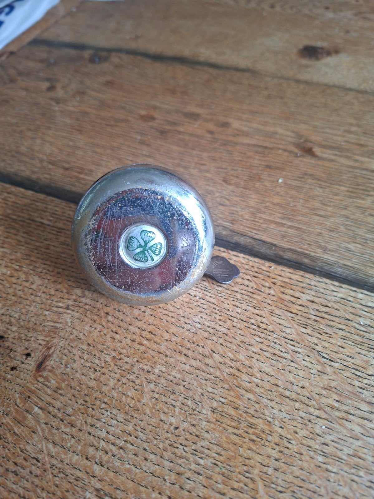 Vintage fietsbel met klavertje vier - Made in Germany, Ophalen of Verzenden, Gebruikt