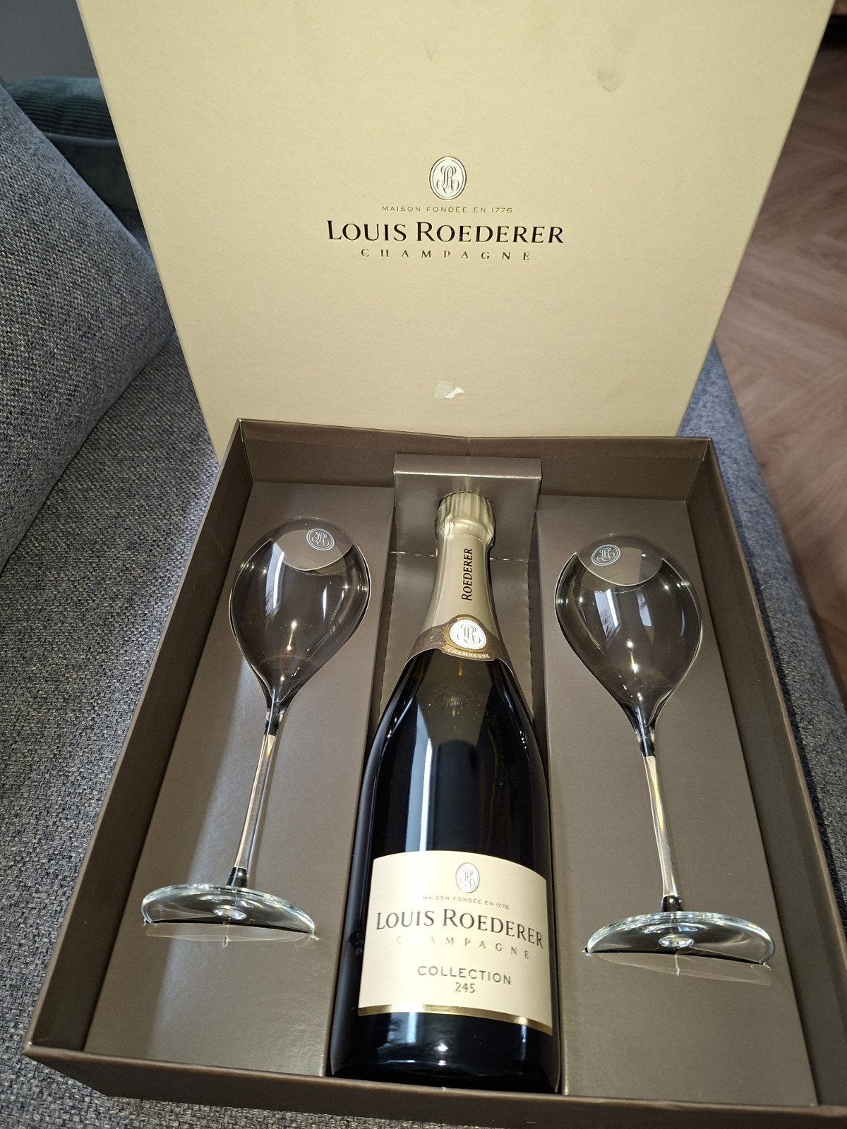 louis roederer champagne collection incl 2 glazen, Ophalen of Verzenden, Nieuw, Overige gebieden, Champagne