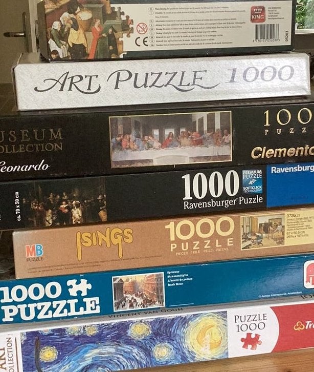 Diverse puzzels van beroemde schilderijen 1000 stukjes, Ophalen, Gebruikt