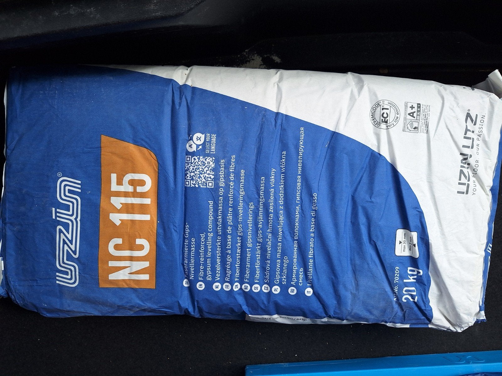 Uzin NC 115 Vezelversterkte Gips Nivelleermassa 20 kg, Ophalen, Overige materialen, 30 cm of meer, 50 tot 150 cm