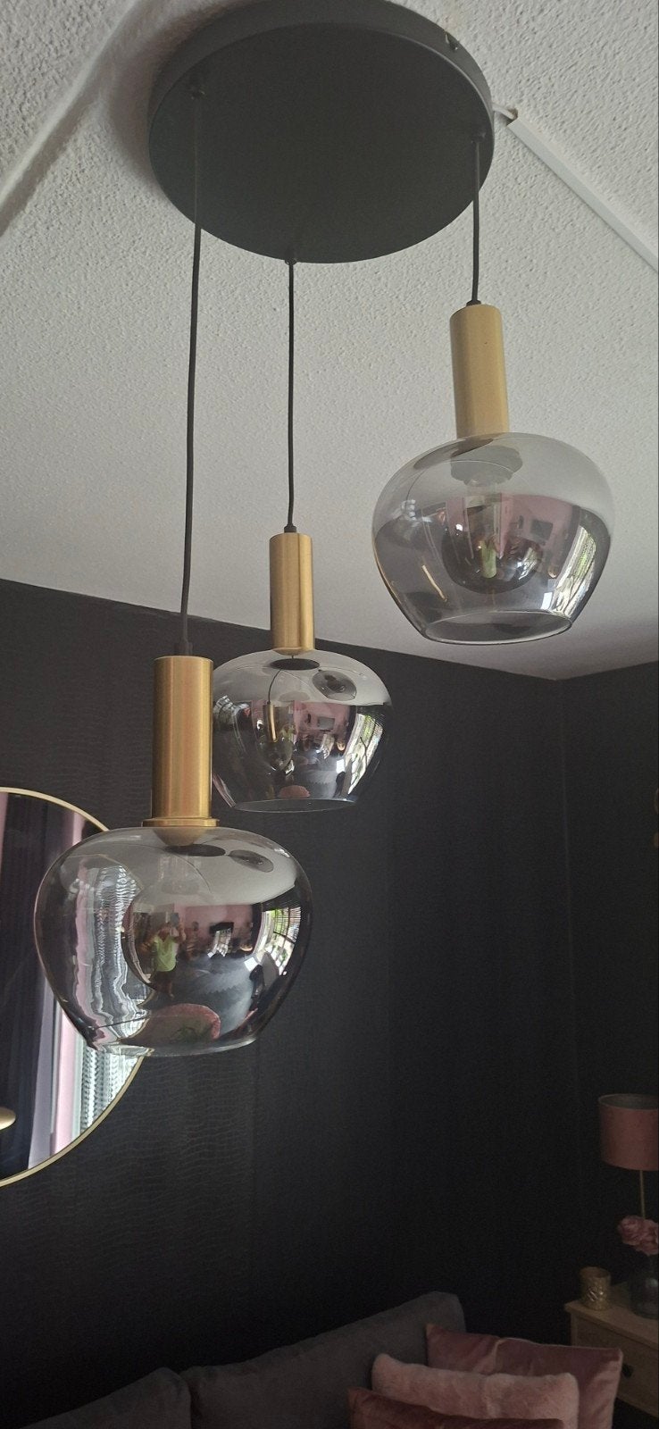 Hanglamp, Huis en Inrichting, Lampen | Hanglampen, Ophalen, Nieuw, Glas, E27 (groot)