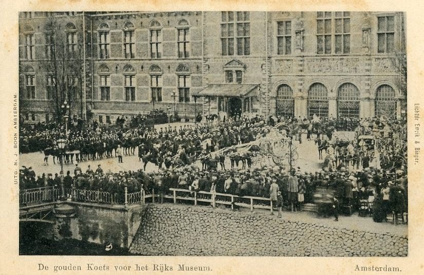 GOUDEN KOETS voor het RIJKSMUSEUM 1901 (DR196), Verzamelen, Koninklijk Huis en Royalty, Verzenden, Nederland, Kaart, Foto of Prent
