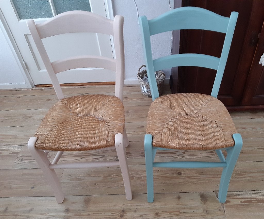 Eetkamerstoeltjes met biezen zitting, Ophalen, Twee, Overige kleuren, Hout