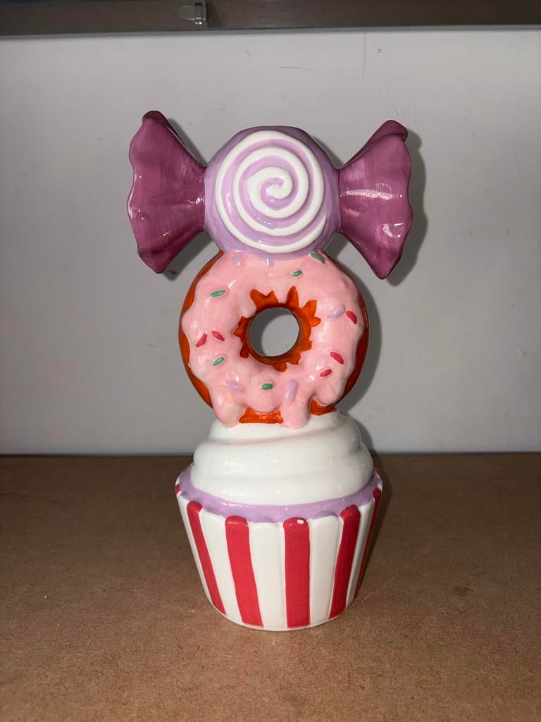 Leuke Snoep Kandelaar - Cupcake Donut Lolly Design, Overige materialen, Wit, Ophalen of Verzenden, Zo goed als nieuw