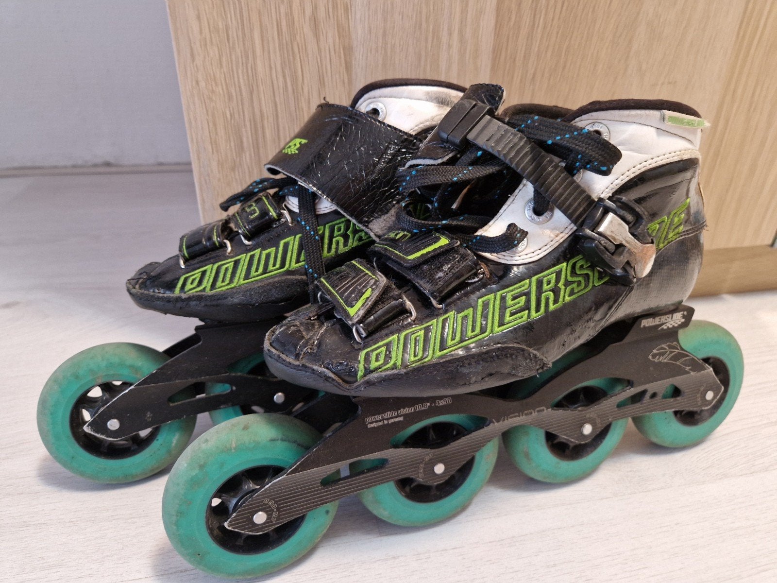 Powerslide Inline Skates - Zwart/Groen 36 maat, Ophalen, Gebruikt, Heren, Inline skates 4 wielen