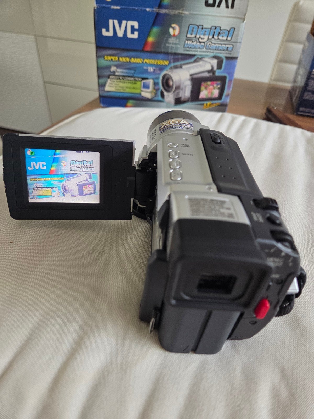 Complete JVC GR-DVL365 MiniDV Camcorder Set in Doos, Audio, Tv en Foto, Mini dv, JVC, Zo goed als nieuw, Camera