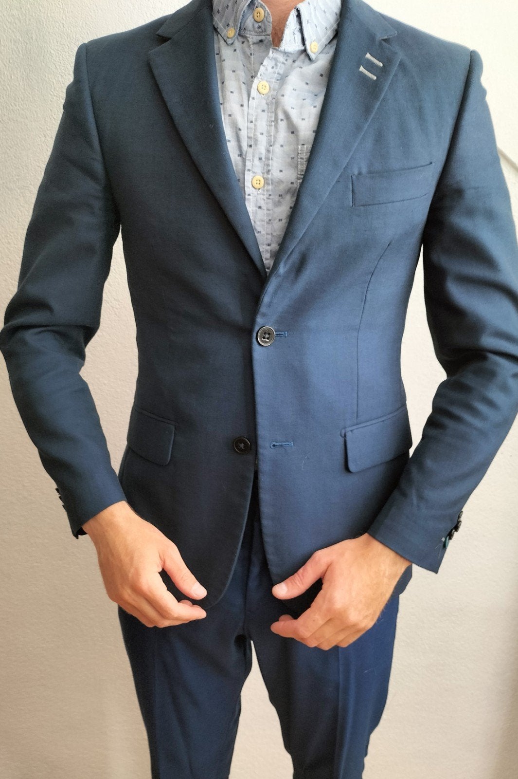 heren colbert maat 44, Ophalen of Verzenden, Zo goed als nieuw, Blauw