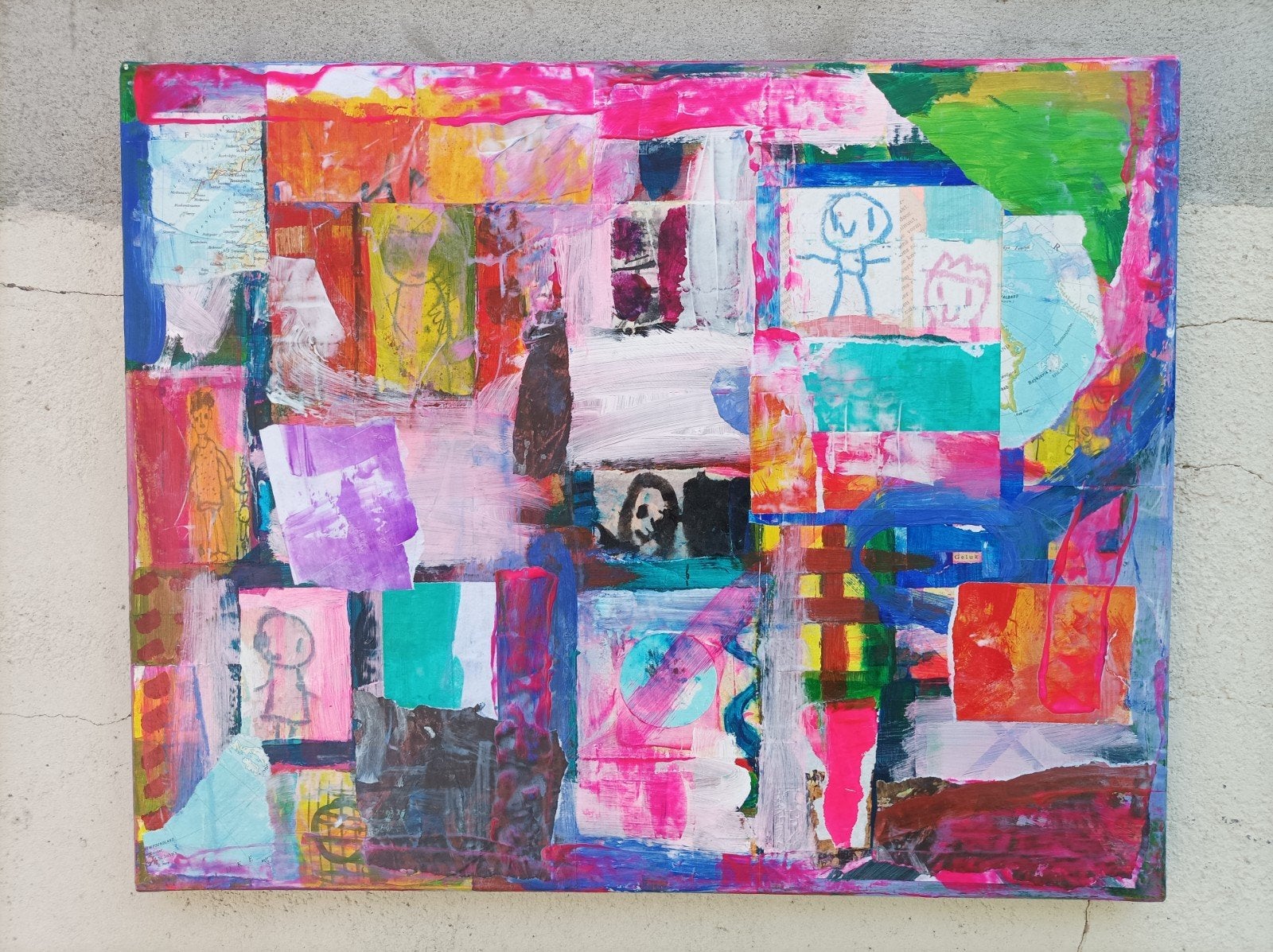 Groot schilderij abstract, Ophalen of Verzenden