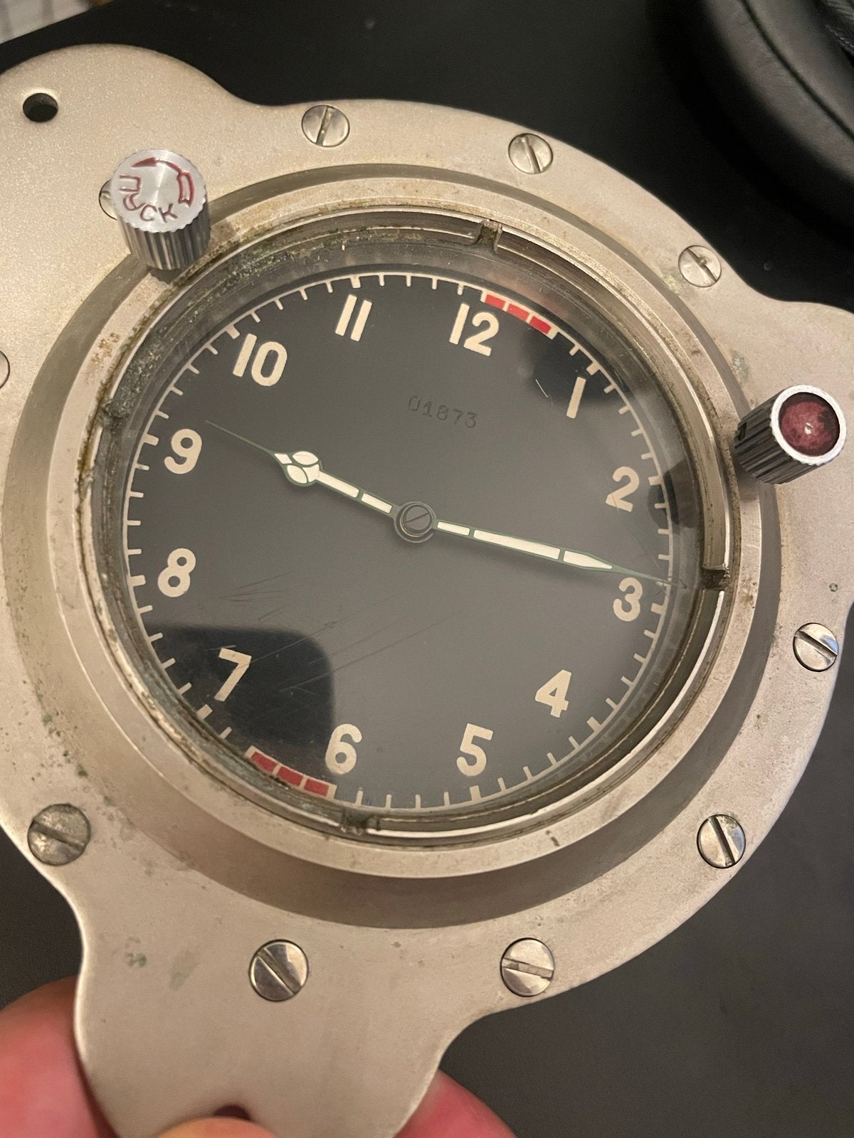 Vintage Vliegtuig Klok Boordklok 121-4C Werkend, Ophalen of Verzenden