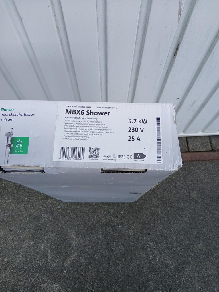 Complete Douche Set met CLAGE MBX6 Doorstroomverwarmer, Doe-het-zelf en Verbouw, Ophalen of Verzenden, Nieuw, Chroom, Douche
