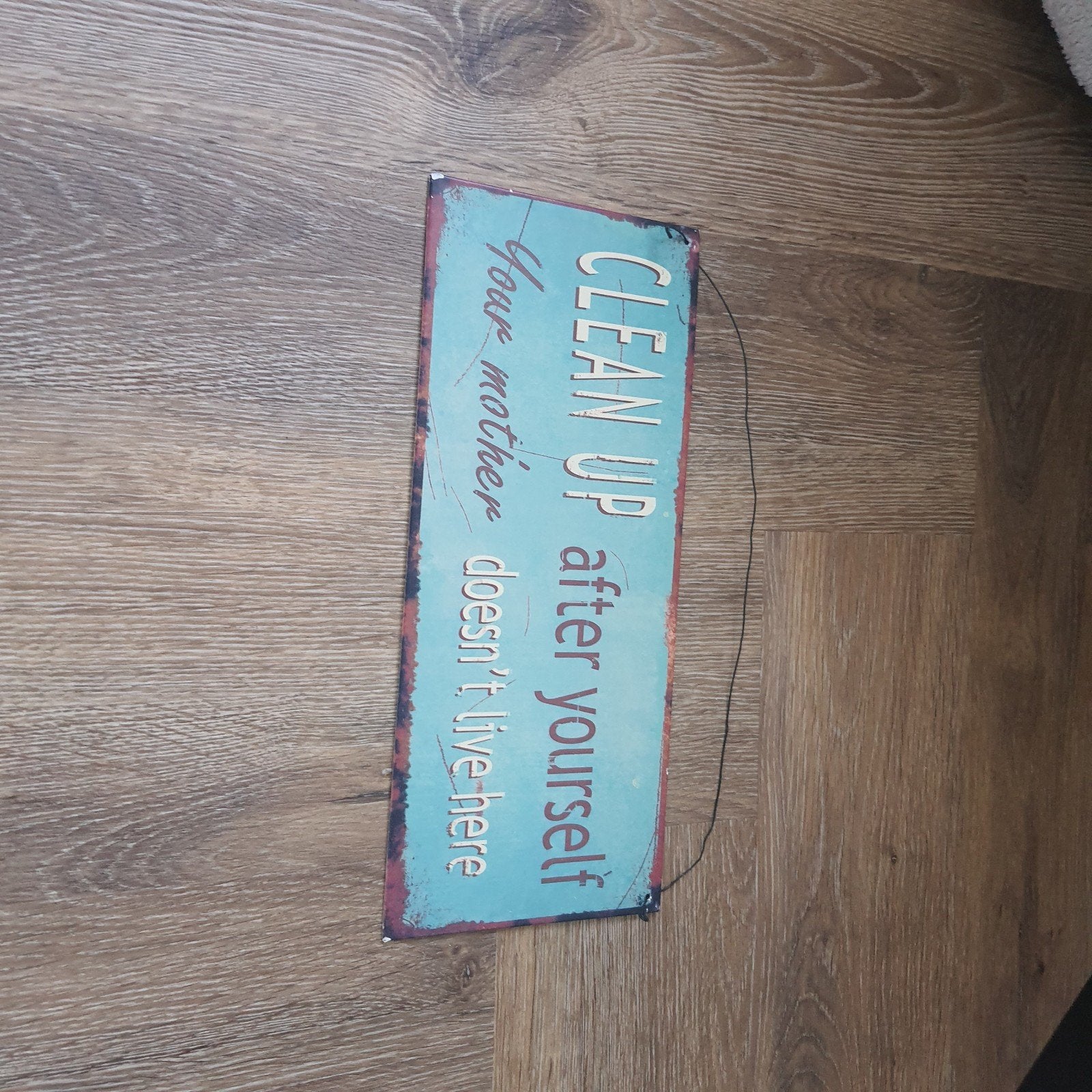 nieuw leuk tekstbord turquoise, Huis en Inrichting, Ophalen, Nieuw, Metaal