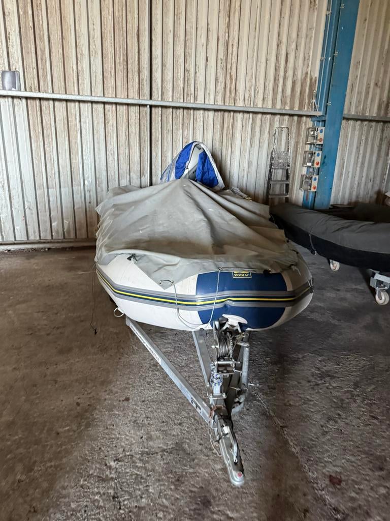 Zodiac RIB 340 + Honda BF20D (2012) + trailer, Ophalen, Overige materialen, Gebruikt, Minder dan 70 pk