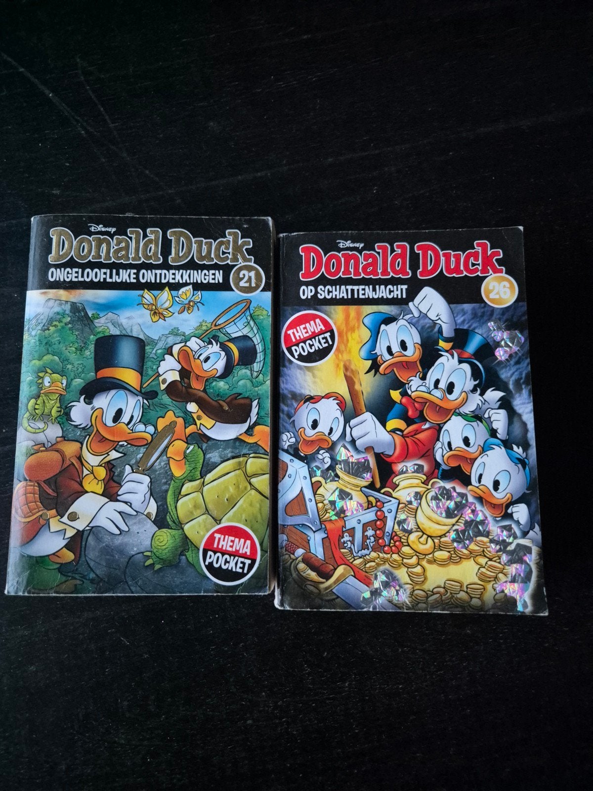Donald Duck Thema Pocket 21 & 26 en, Meerdere stripboeken, Ophalen of Verzenden, Gelezen, Walt Disney  Donald duck