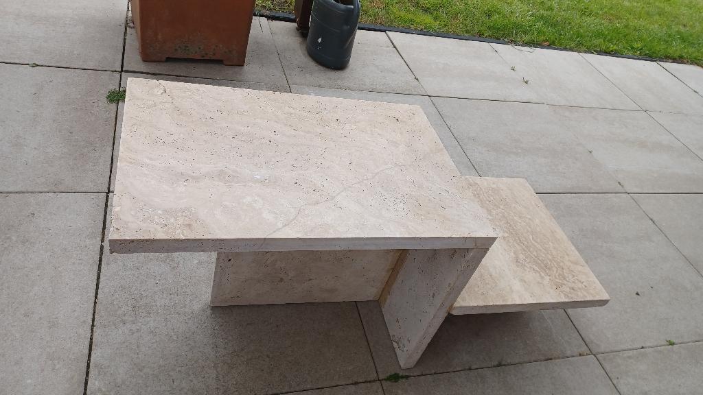 salontafel travertin Tafel design, Ophalen, 100 tot 150 cm, 50 tot 100 cm, Zo goed als nieuw