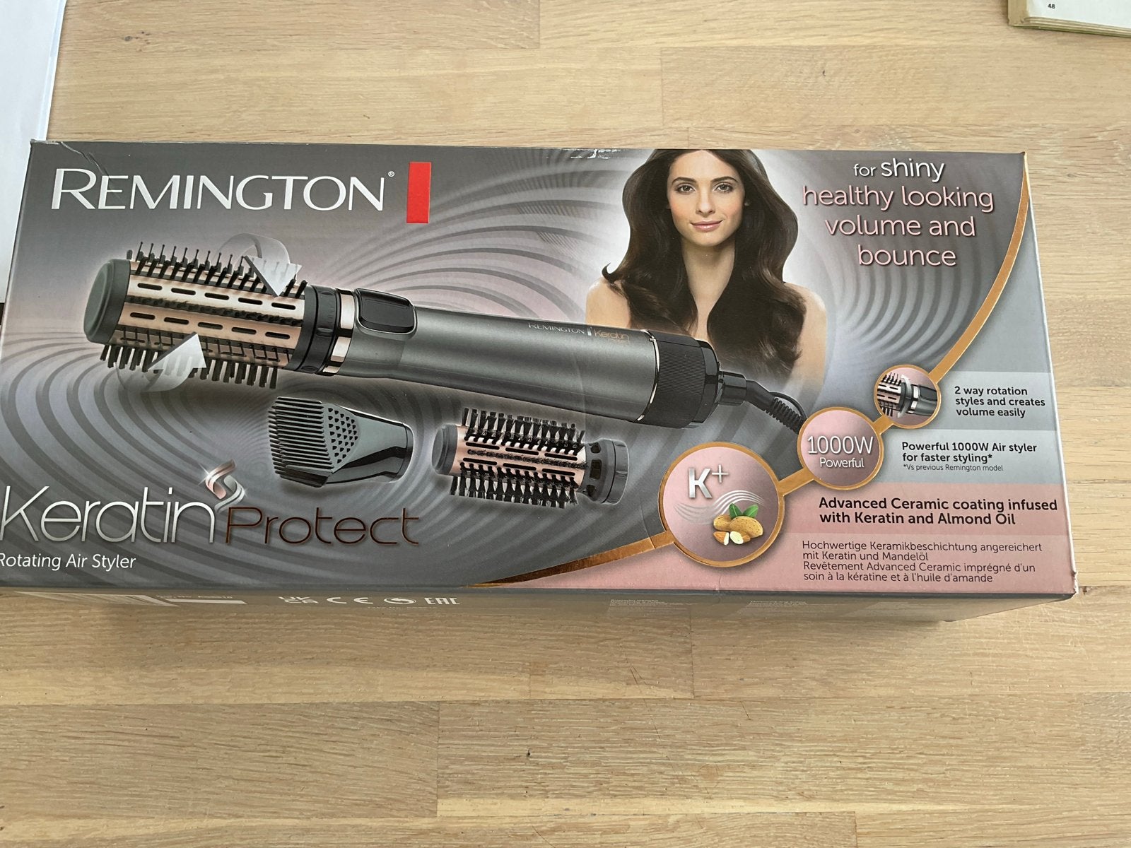 Remington Keratin Protect Roterende Föhnborstel AS8810, Ophalen of Verzenden, Zo goed als nieuw, Haarverzorging