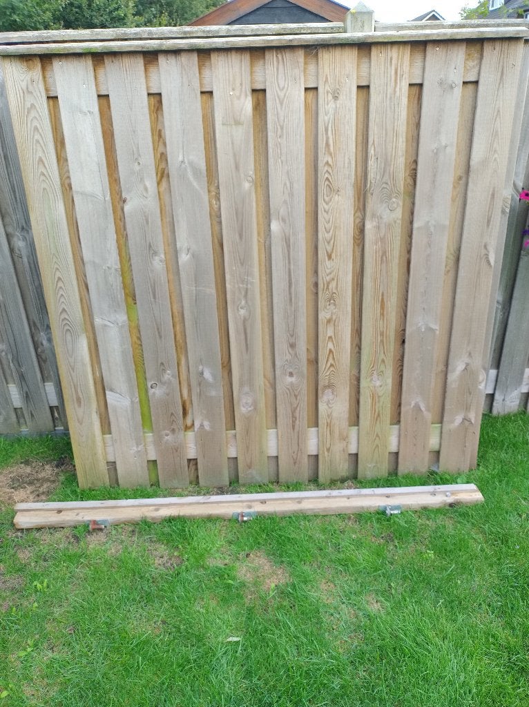 Schutting panelen + deur, Ophalen, Gebruikt, 150 tot 200 cm, 150 tot 200 cm