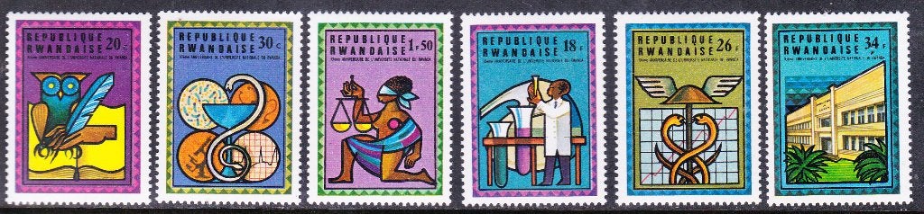 Rwanda 1975 pf mi 734 - 739, Ophalen of Verzenden, Overige landen, Postfris