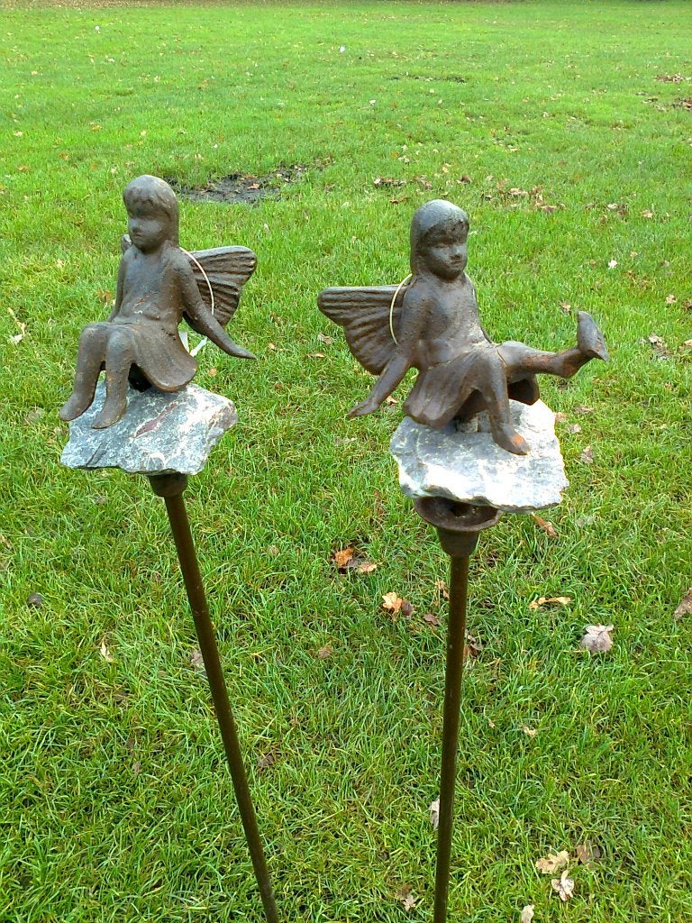 Mooie Elf, Engel op tuinsteker, tuinprikker, gietijzer, Tuin en Terras, Tuinbeelden, Ophalen of Verzenden, Nieuw, Metaal, Engelenbeeld