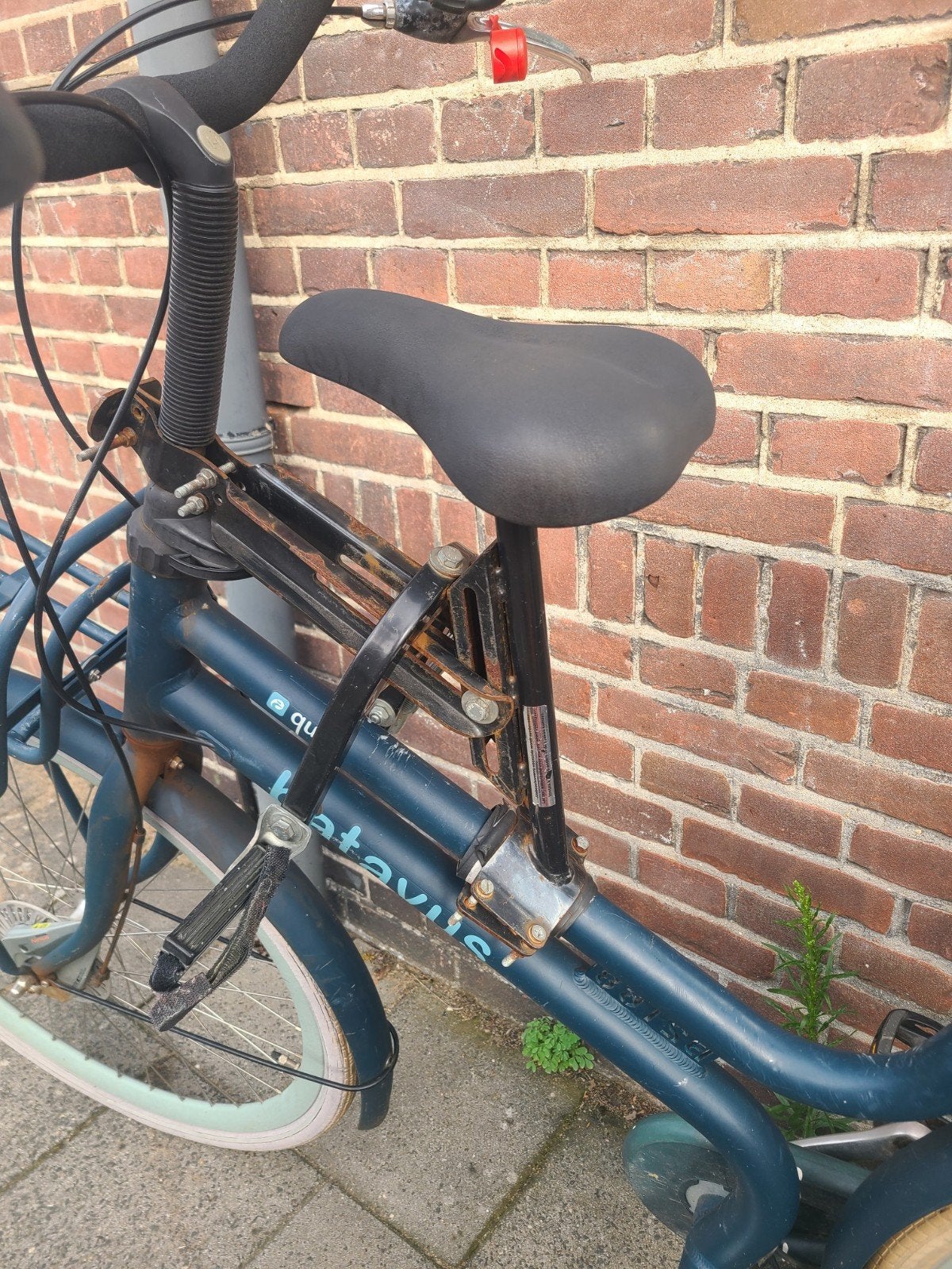 Kinderfietszitje - Gebruikt maar functioneel, Fietsen en Brommers, Ophalen of Verzenden, Gebruikt, Voorzitje, Voetsteuntjes