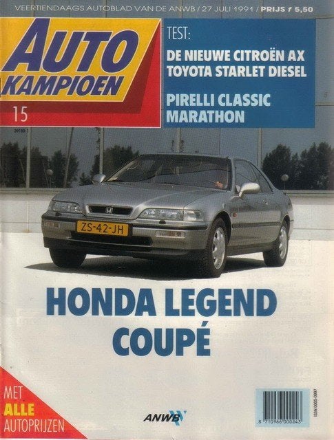 Autokampioen 15 1991 : Honda Legend Coupe - Toyota Starlet, Ophalen of Verzenden, Gelezen, Algemeen