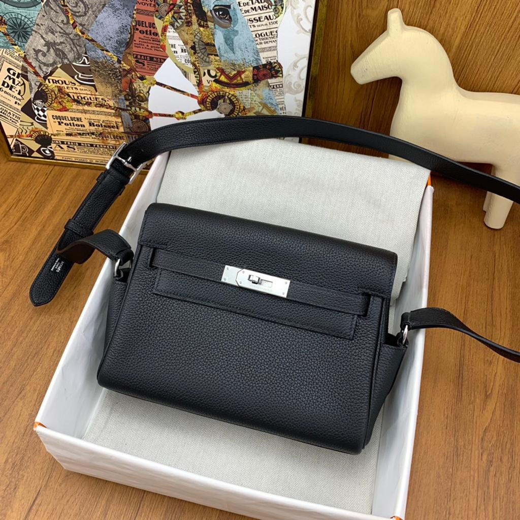 Hermes kelly messenger bag, Ophalen of Verzenden, Zo goed als nieuw, Zwart, Leer