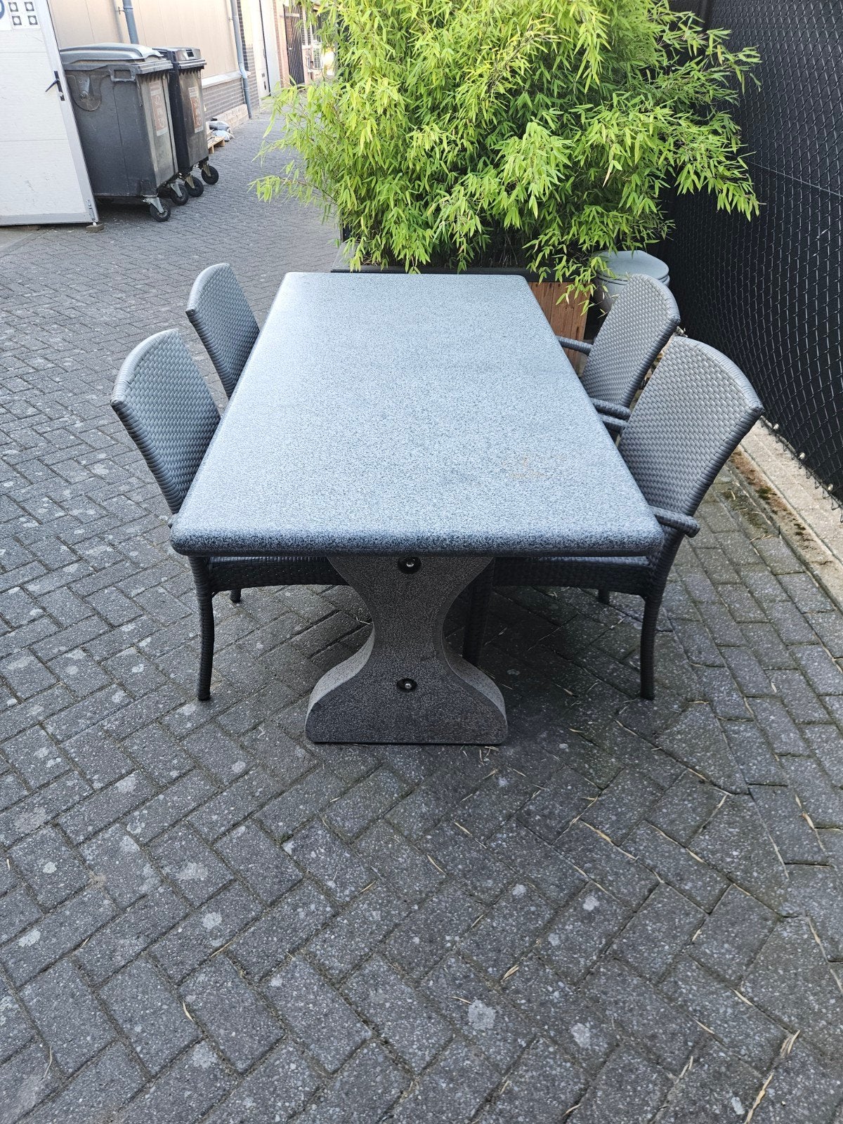 granieten tuintafel  afmetingen 180x90, Ophalen of Verzenden, Gebruikt, Overige materialen