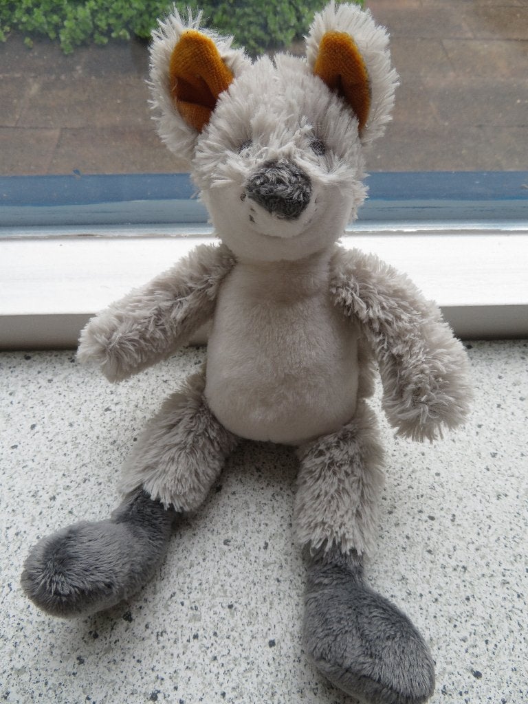 Wolf wolfje Wayne merk Happy Horse no 1 meet ca 24 cm, Grijs, Wasbaar, Ophalen of Verzenden, Zo goed als nieuw