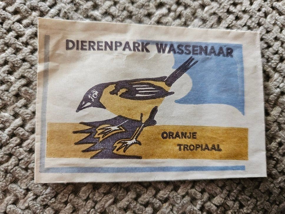 Dierenpark Wassenaar Oranje Tropiaal suikerzakje, Ophalen of Verzenden