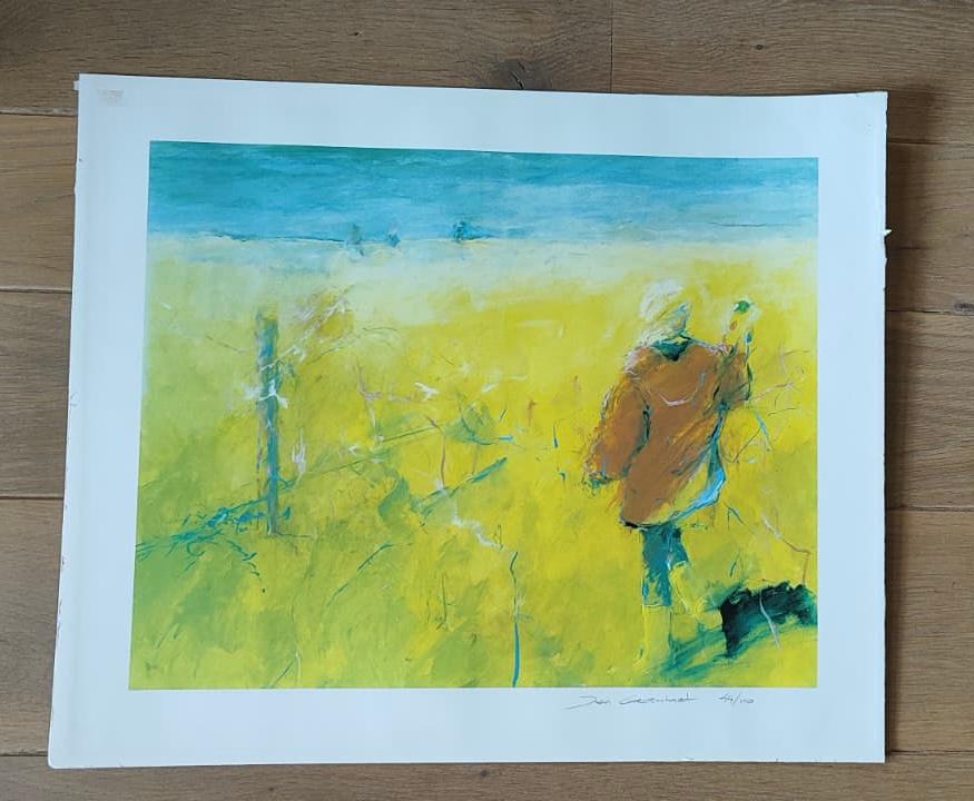 Jan Groenhart litho, Kind aan het strand 49/100, Ophalen of Verzenden