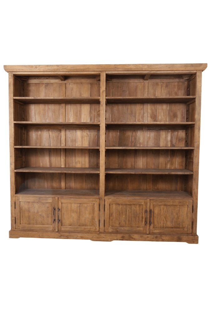wandkast / boekenkast Teak hout massief, Huis en Inrichting, Kasten | Boekenkasten, Nieuw, 200 cm of meer, 200 cm of meer, 25 tot 50 cm