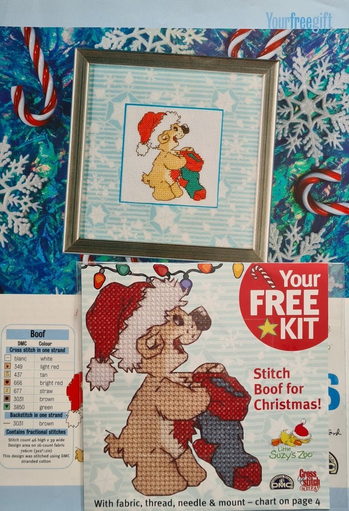 Boof het beertje Kerst borduurpakketje, Ophalen, Nieuw, Handborduren, Borduurpakket