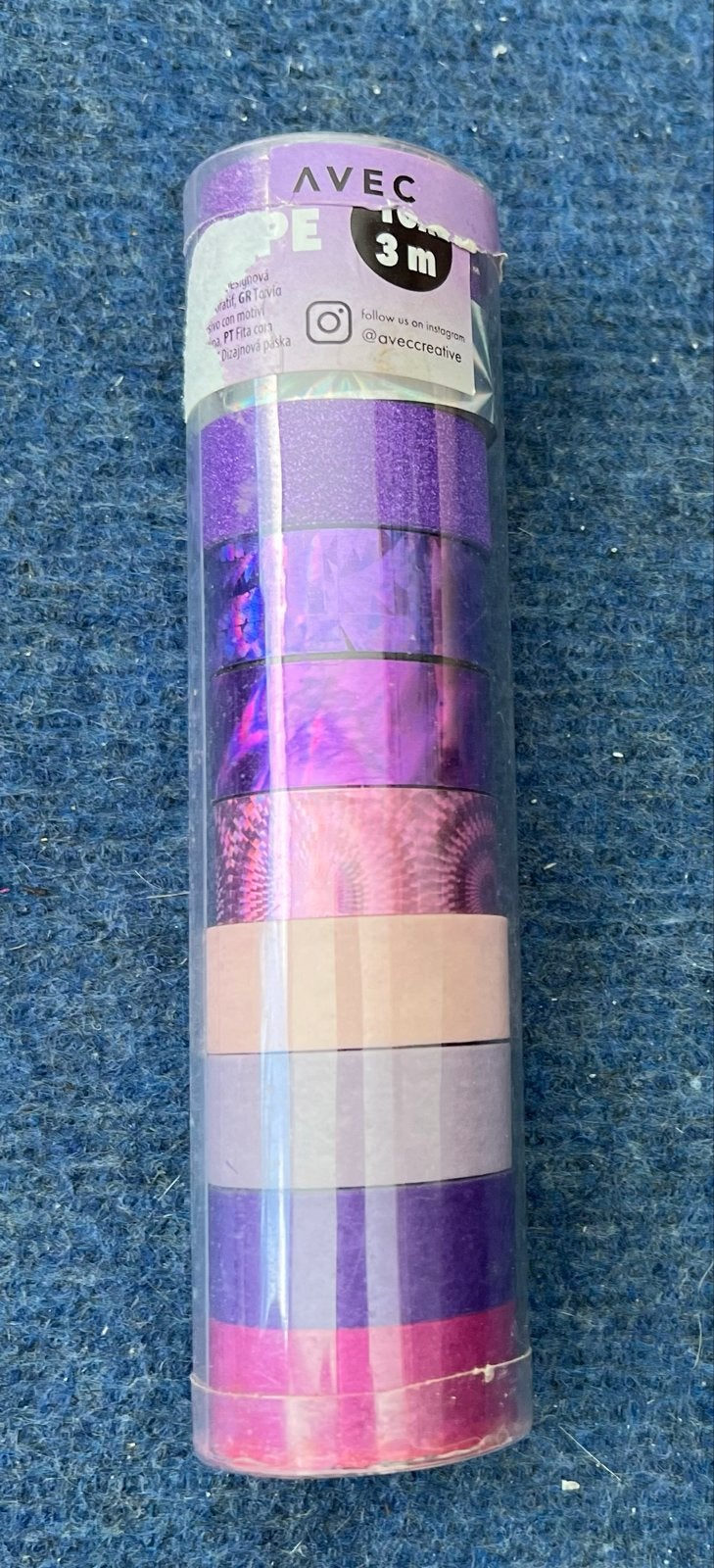 Washi Tape Set Paars - 10 rollen van 3 meter ( nieuw), Hobby en Vrije tijd, Ophalen of Verzenden, Nieuw