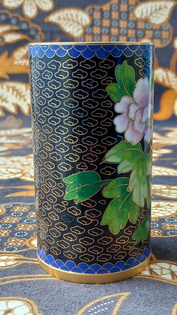Mooie antieke Chinese penselen houder van cloisonne 10,6 cm., Meerkleurig, China, Ophalen of Verzenden, Handgemaakt