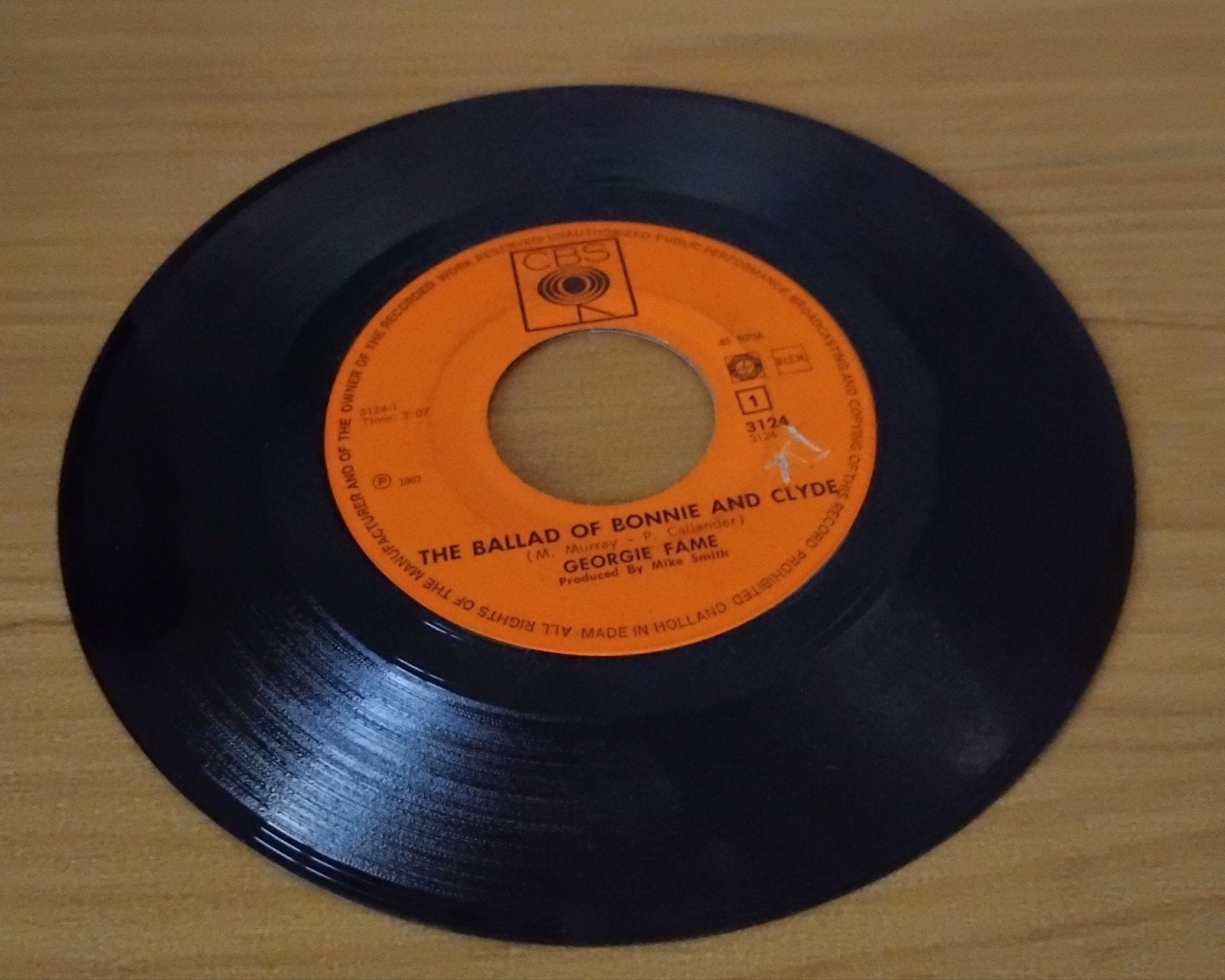 Georgie Fame - The Ballad of Bonnie and Clyde 7 inch, Cd's en Dvd's, Gebruikt, 7 inch, Ophalen of Verzenden, Pop