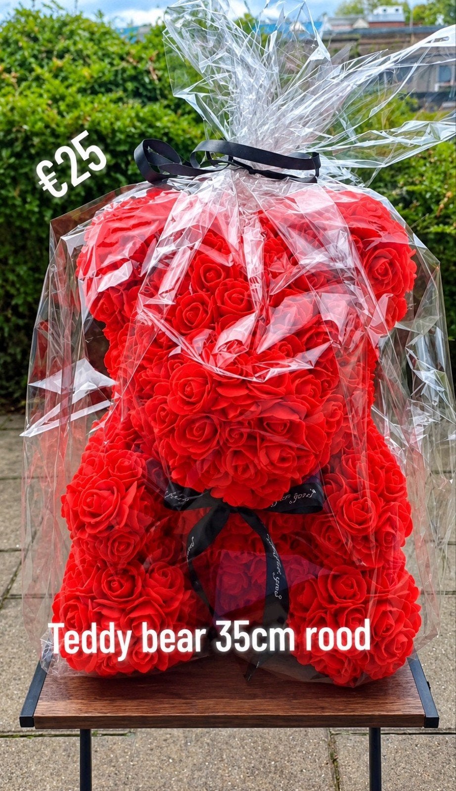 Rode foam rozen teddybeer - 35cm, Beer, Nieuw, Ophalen of Verzenden, Middelgroot (20 tot 80 cm)