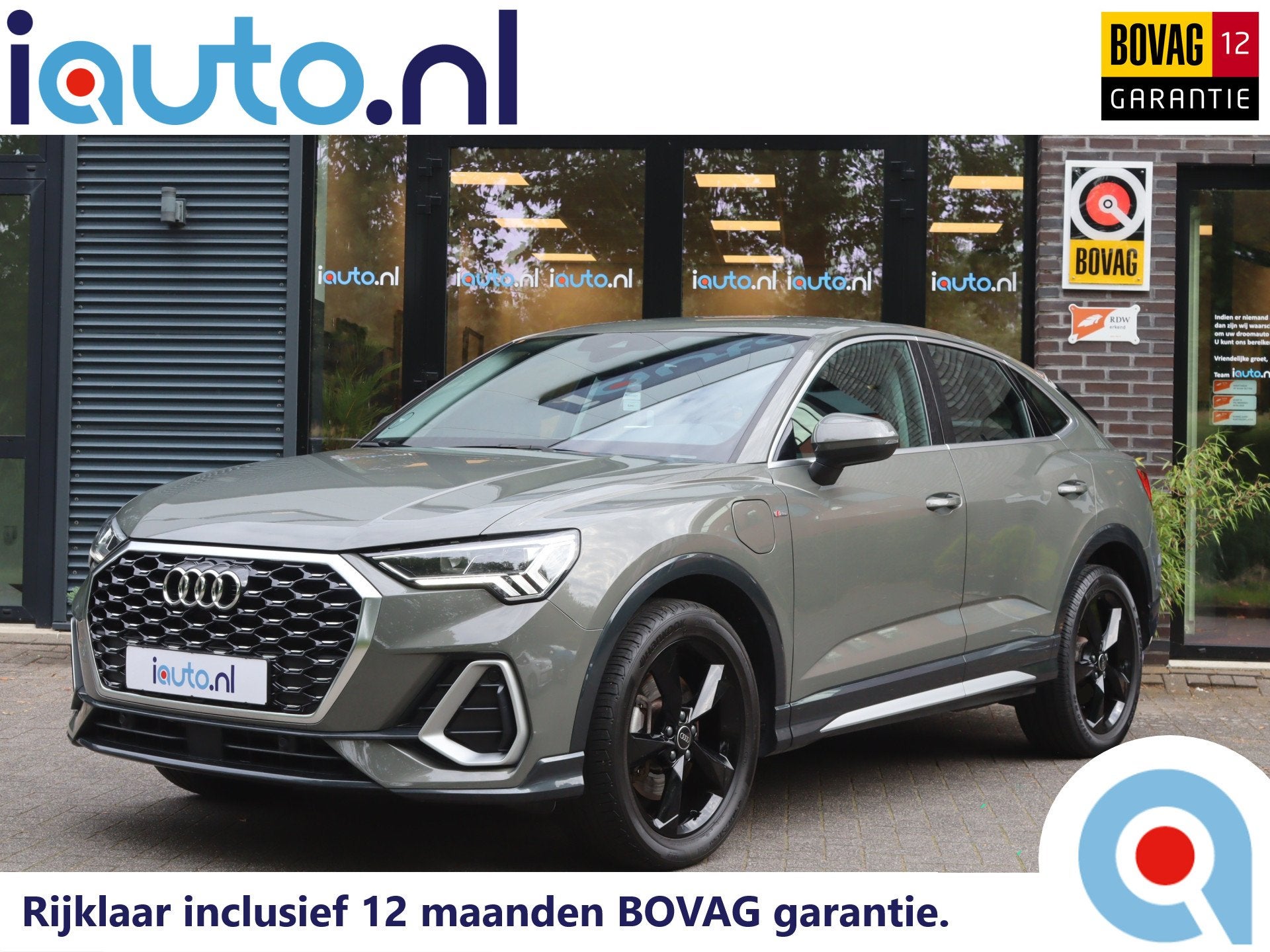 Audi Q3 Sportback 45 TFSI e S-Line LED/MMI Plus/CarPlay/Dode, Auto's, Stof, Gebruikt, Euro 6, Grijs