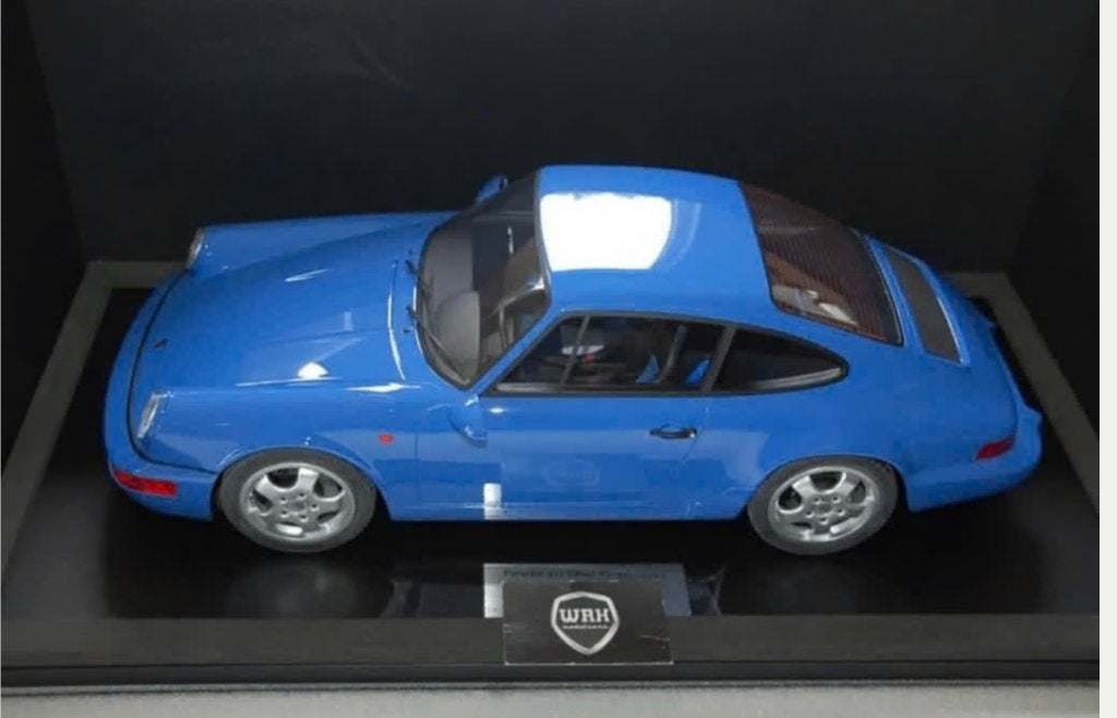 NIEUW!! 1:8 Minichamps Porsche 911 964 RS blue LTD 99 WRH, Ophalen, Nieuw, 1:5 t/m 1:8, Auto