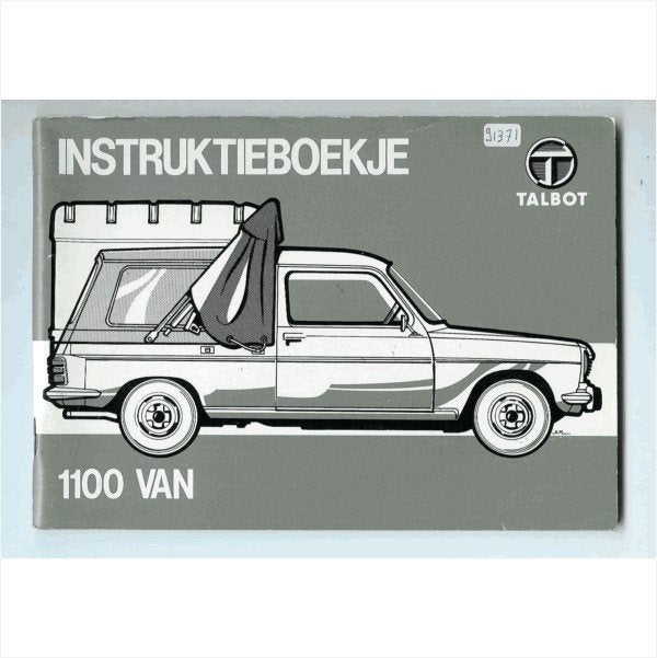 Talbot 1100 VAN Instructieboekje 1981 #1 Nederlands, Auto diversen, Handleidingen en Instructieboekjes, Ophalen of Verzenden