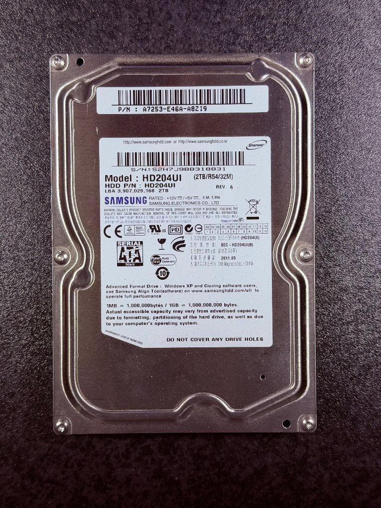 Samsung 2TB HDD - 3.5" SATA - HD204UI, Intern, 2TB, Gebruikt, Ophalen of Verzenden
