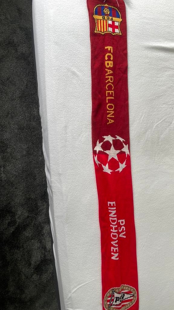 Champions league sjaal fc barcalona/ PSV, Ophalen, Zo goed als nieuw, PSV, Vaantje of Sjaal