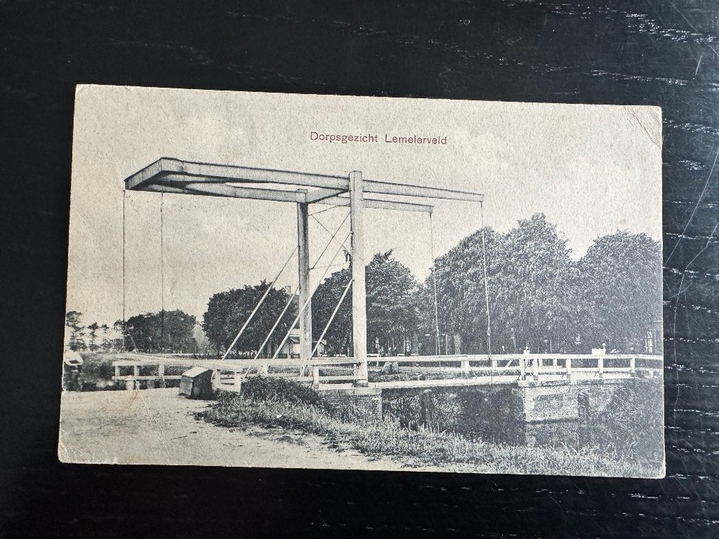 dorpsgezicht Lemelerveld brug, Verzenden, Voor 1920, Gelopen, Overijssel