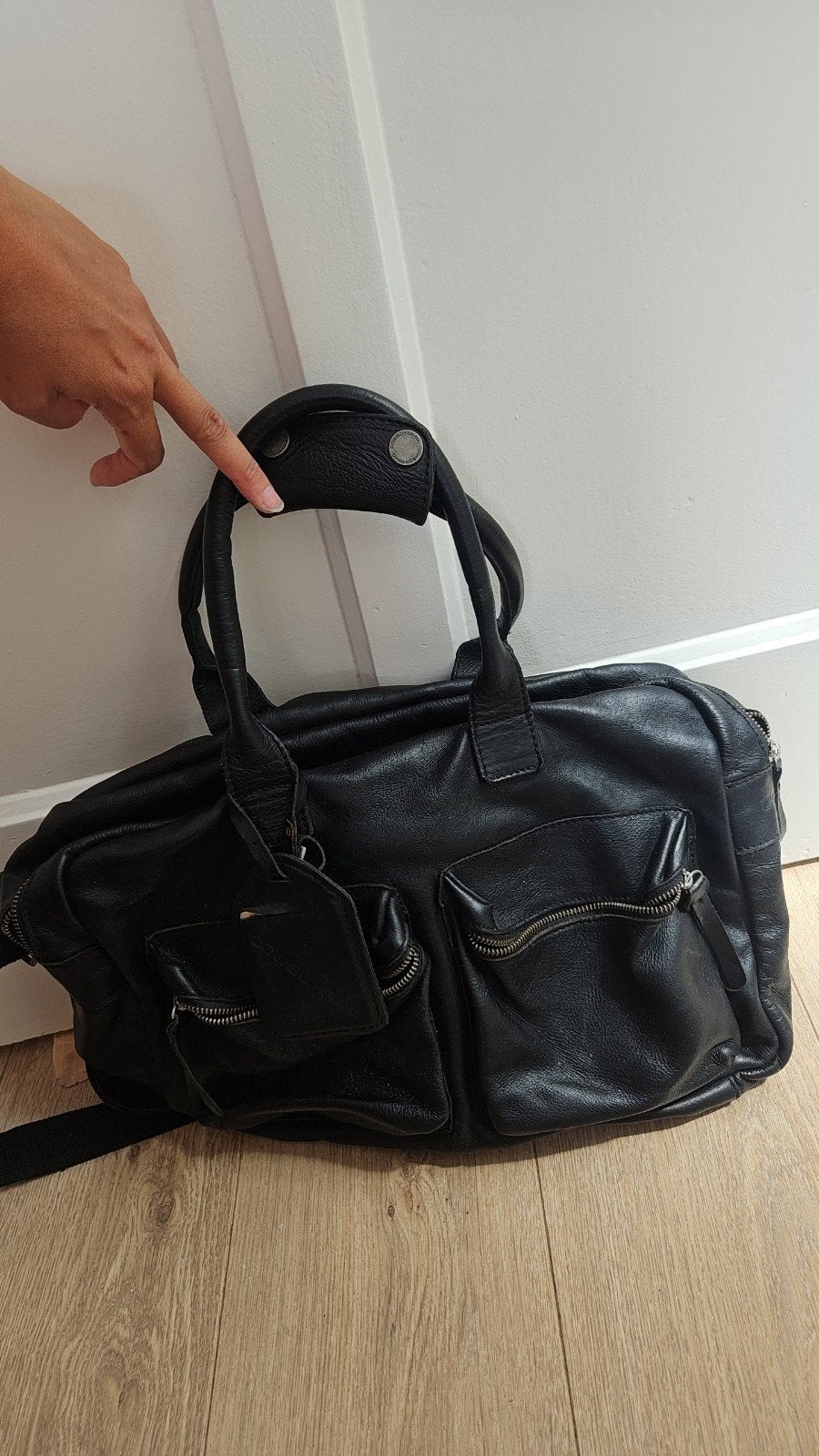 Cowboysbag The Bag - zwart - leer, Ophalen of Verzenden, Gebruikt, Zwart, Overige typen