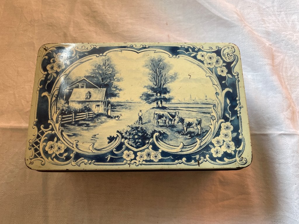 vintage Delfts blauwe blikje, Verzamelen, Ophalen of Verzenden, Gebruikt, Overige