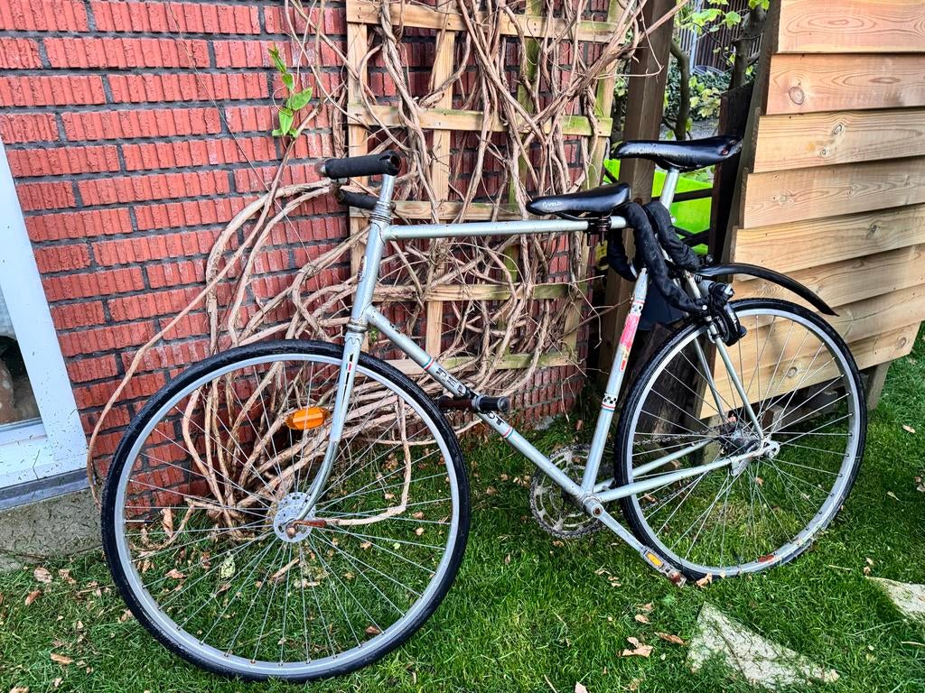 Peugeot singlespeed racefiets terugtraprem - vintage model, Gebruikt, Velgrem, Versnellingen, 53 tot 57 cm