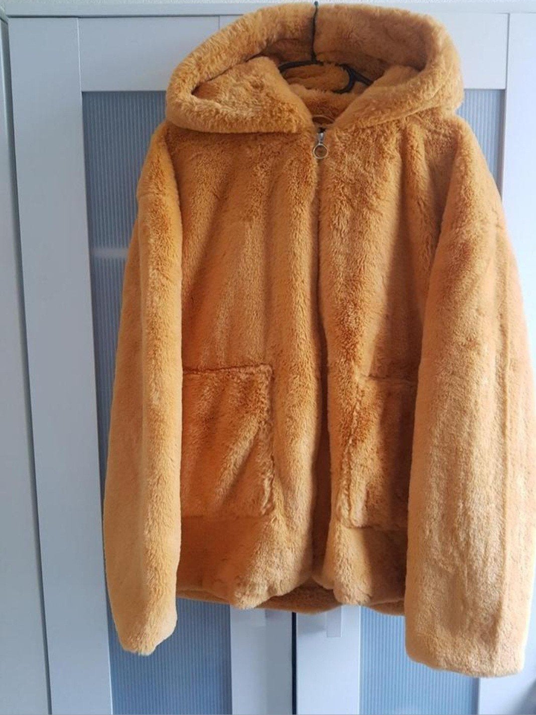 bont jas, Ophalen, Geel, Maat 46/48 (XL) of groter, Zo goed als nieuw