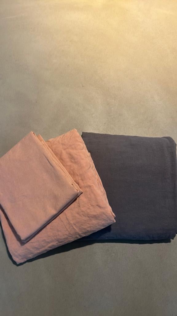 Linnen dekbedovertrek 240x200 lits jumeaux gratis, Huis en Inrichting, Slaapkamer | Beddengoed, Ophalen, Gebruikt, Overige kleuren