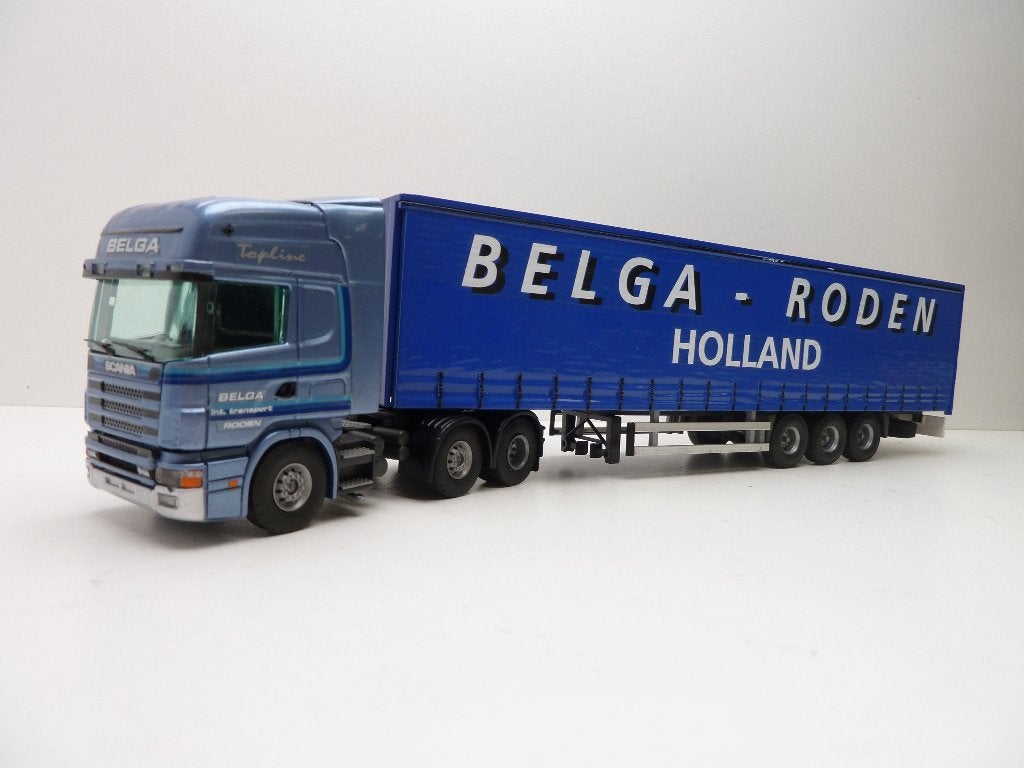 Scania 124  '' Belga Roden ''  Tekno 1/50 code 3 model, Ophalen of Verzenden, Zo goed als nieuw, Bus of Vrachtwagen, Tekno