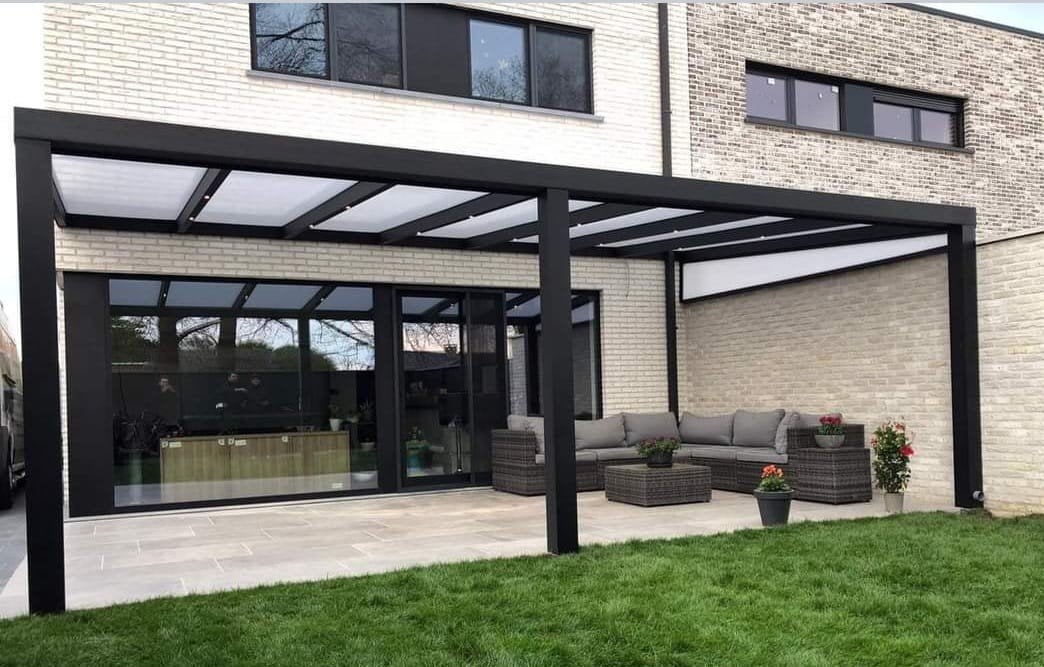 Overkapping veranda afdak carport glazen schuifwand, Ophalen of Verzenden, Nieuw, Veranda