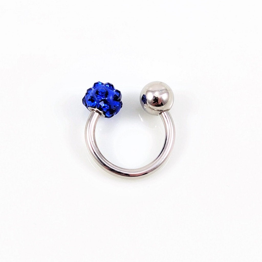 RVS Hoefijzer Piercing Neus Septum Tragus Helix Donkerblauw, Staal, Birgitta-Gracht 33, 6465 EL Kerkrade, Nederland, Verzenden