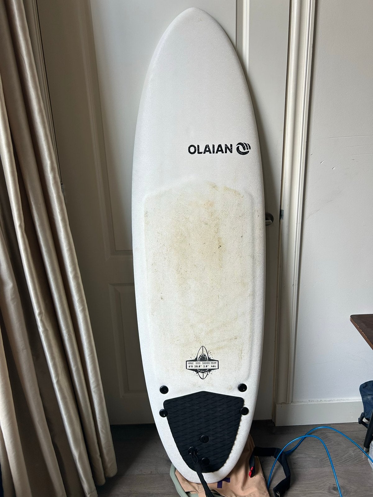 Olain 900 Softtop Surfboard 6'0, Ophalen, Gebruikt, Funboard, Met vinnen